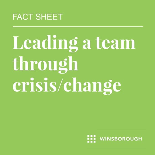Leading a team through crisis/change